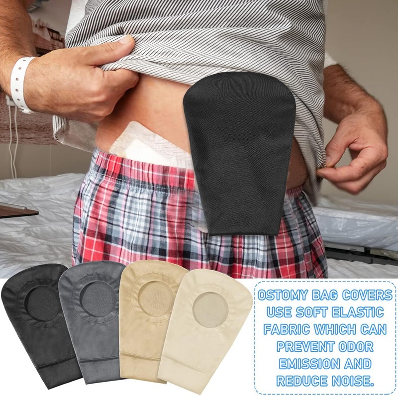 Sherr 4 Pieces Ostomy Bag Cover Colostomy Bag Covers Odor Control Stretchy Pouch Washable Pouch Liner for Women Men Lightweight Care Protector Supplies, 4 Colors - Image 5